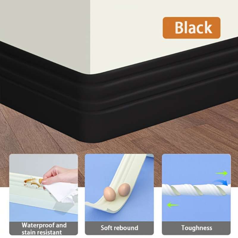 Skirting Board 118.11 Inches * 2.36 Inches 5 Meters * 6 Centimeters Style Elegant White