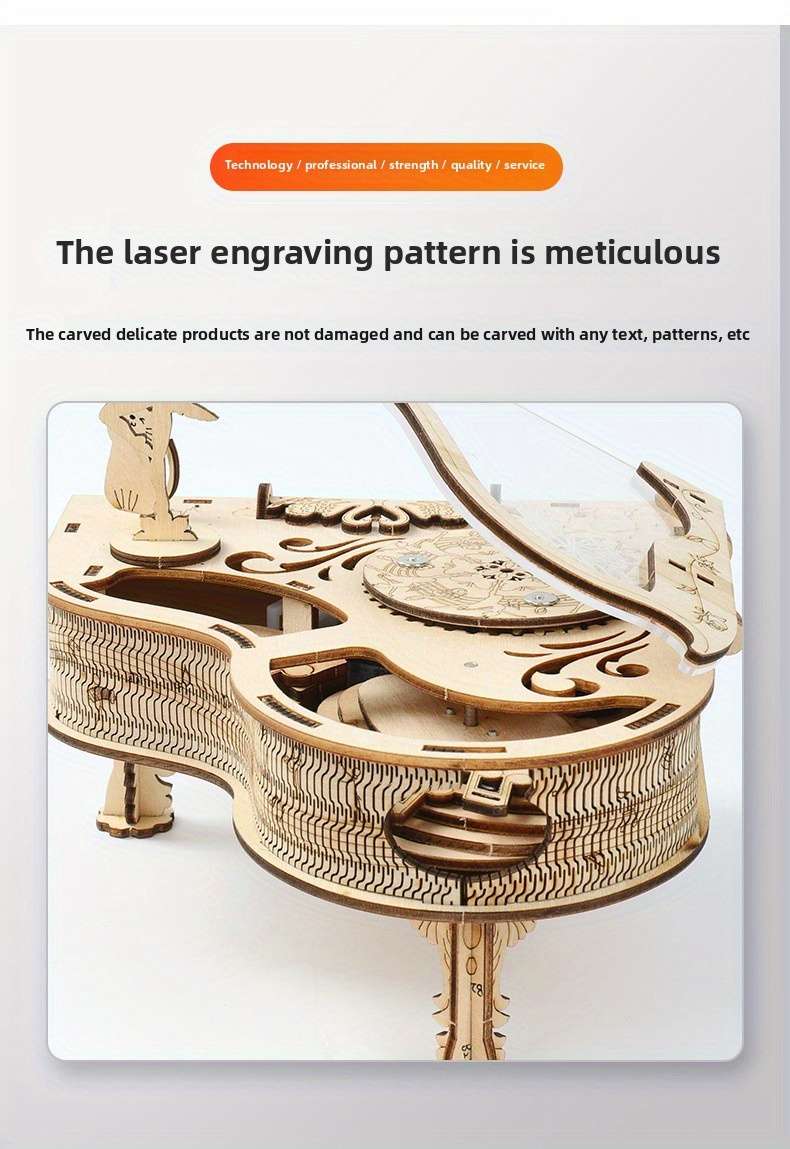 3D Puzzle Musical Instrument Model Color Piano Music Box