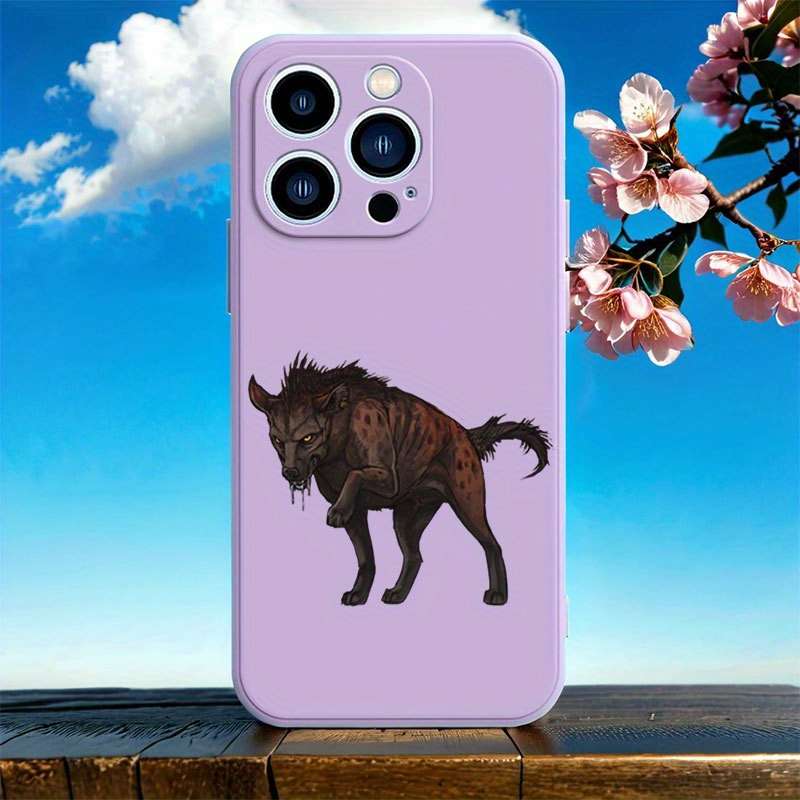1Pc Black For iPhone 15 African Wild Dog Phone Case