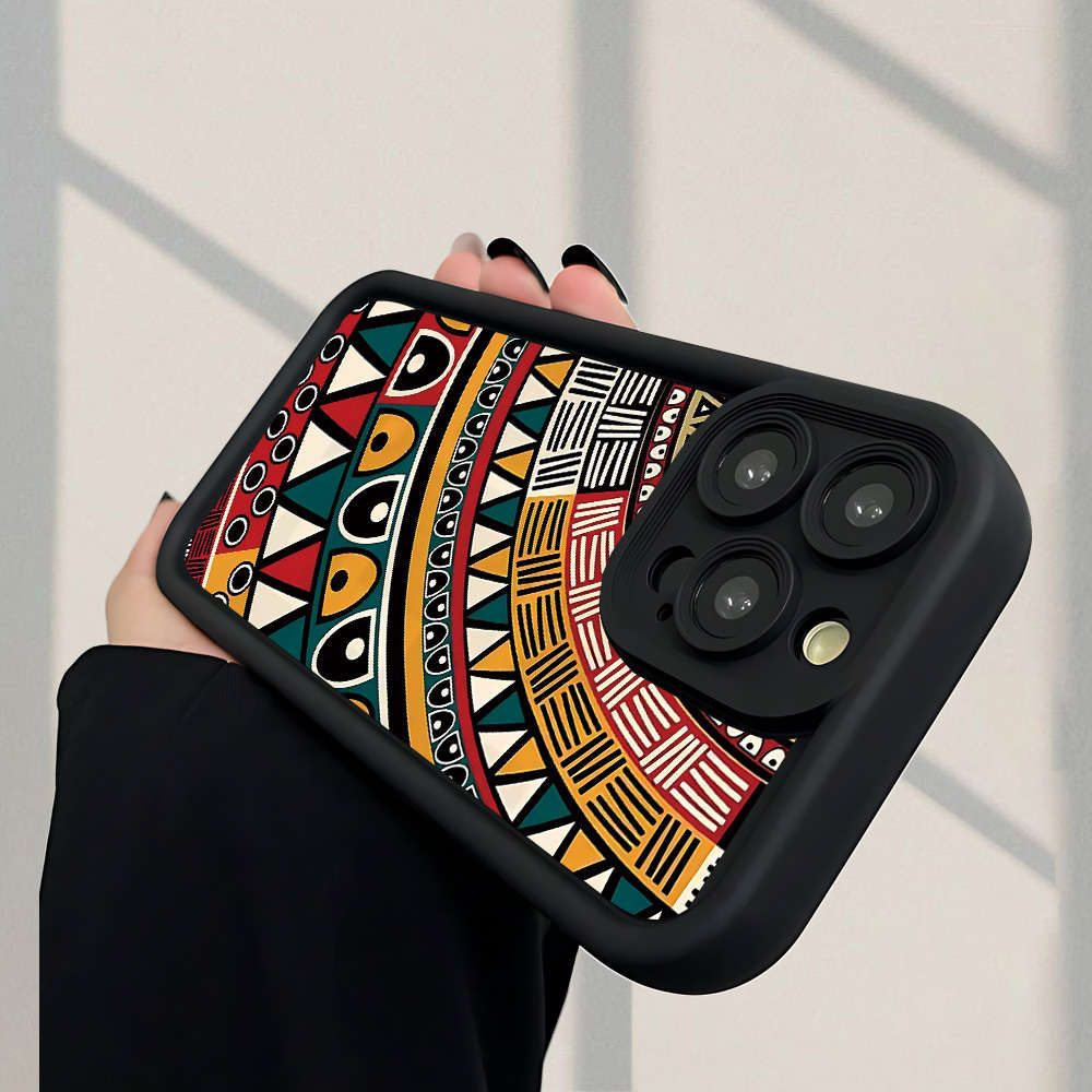 1Pc Black For iPhone 7 Plus 8 Plus African Tribal Style Phone Case