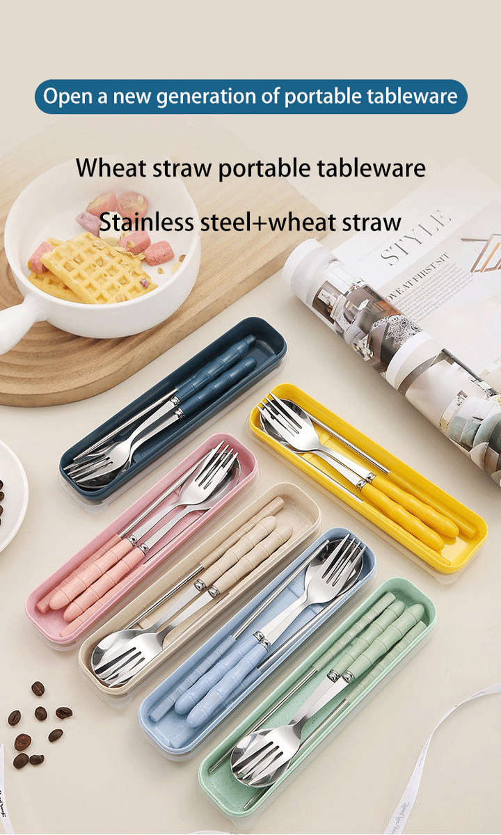 3pcs Stainless Steel Cutlery Set 3pcs Stainless Steel Flatware Set Portable Cutlery Set with