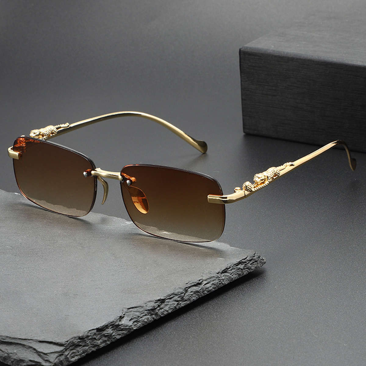 Mens Glasses Color 2Pc Brown