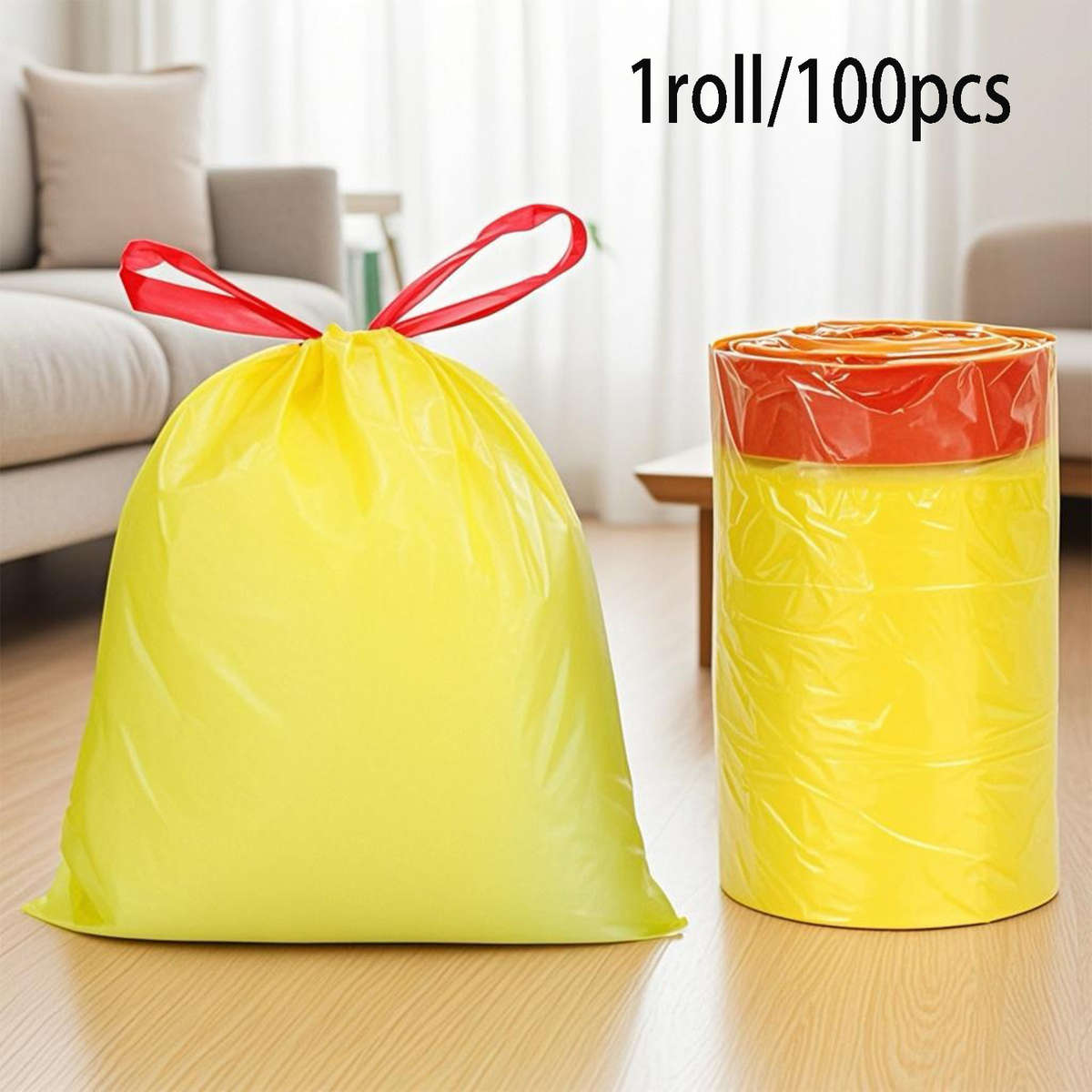 Trash Bagyellow Red Pull 1 Roll100 Pcs