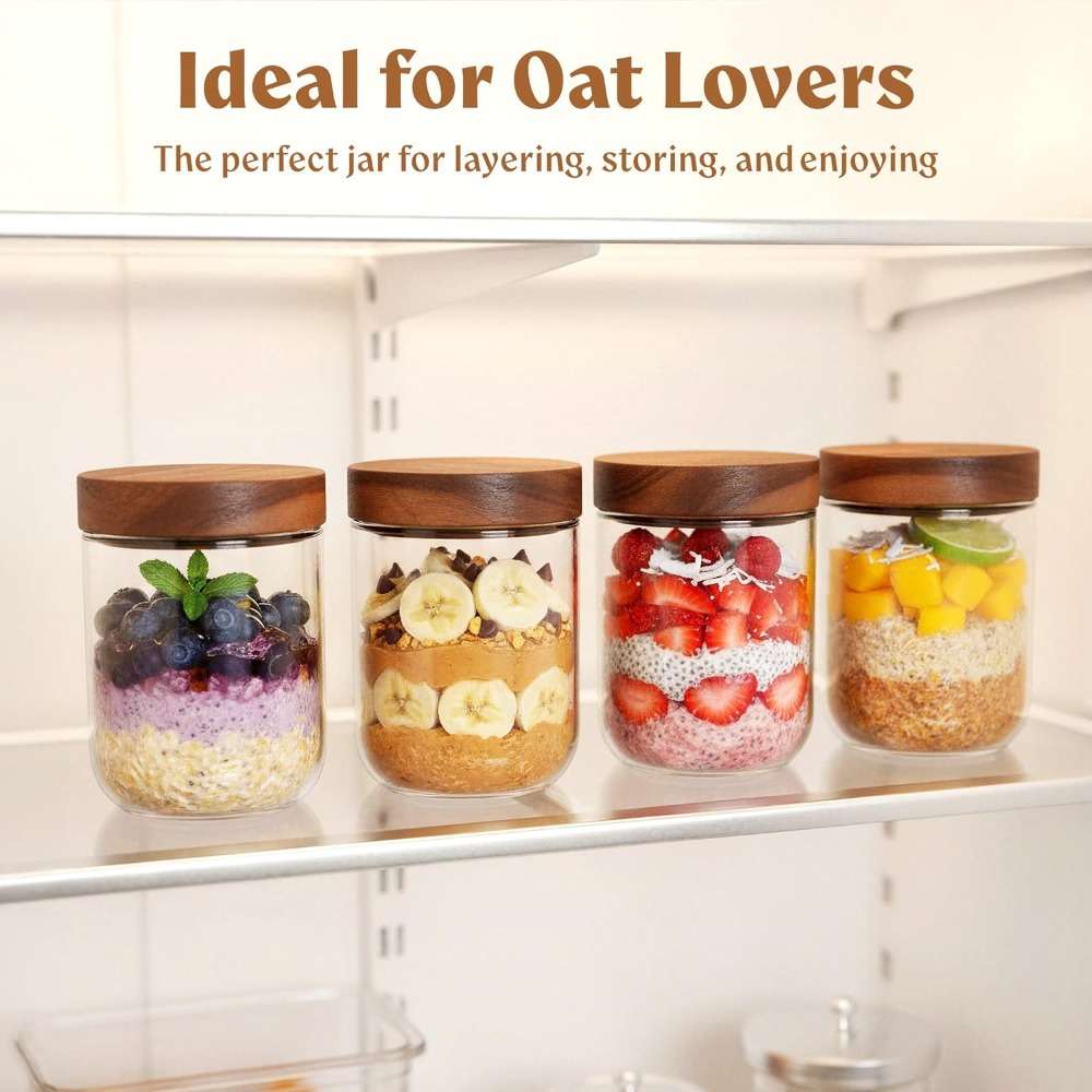 Sealed Jar Color Acacia Lid2Pcs