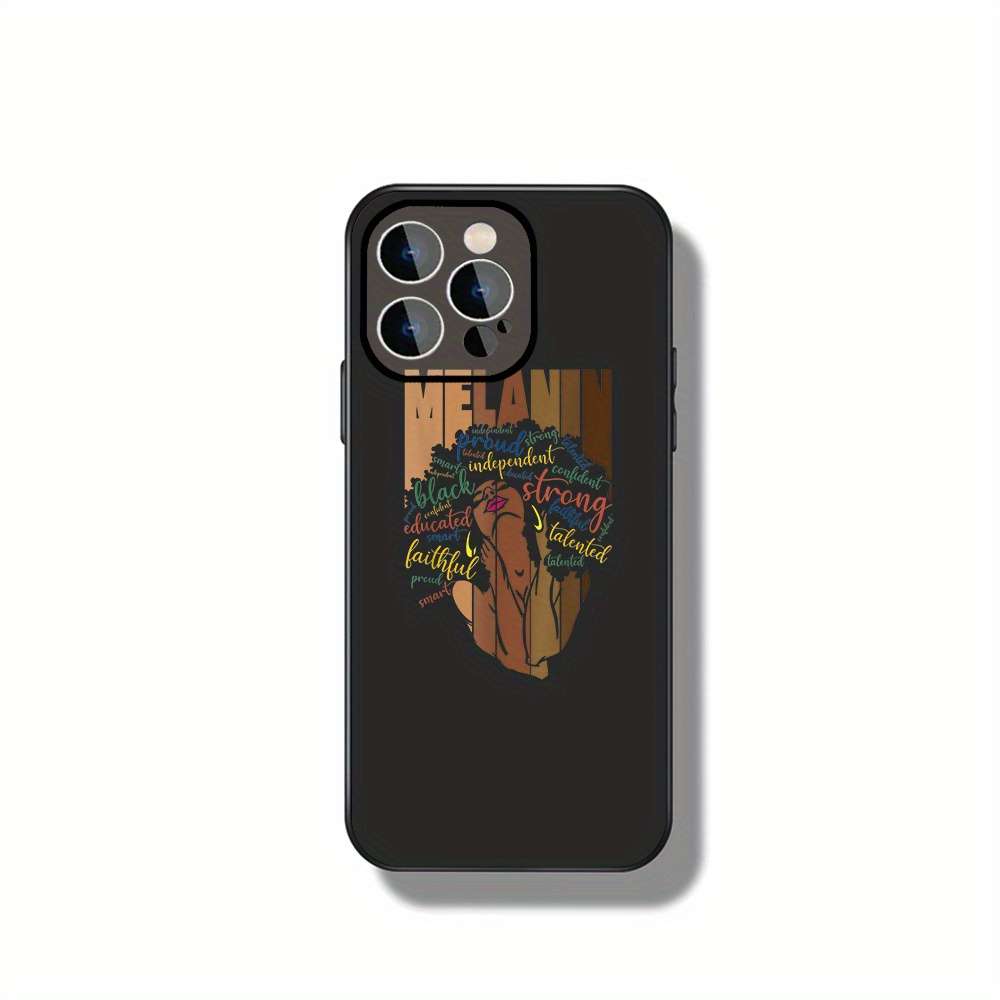 1Pc Black For iPhone 16 Plus Empowered Melanin Phone Case