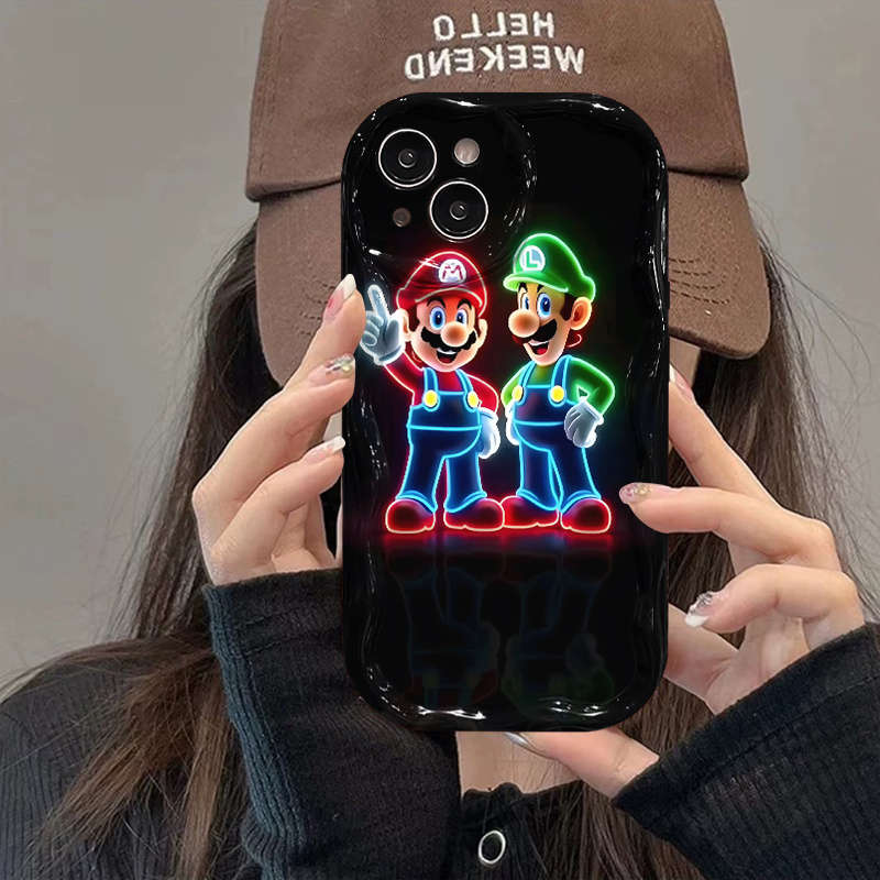 1Pc Mixed Color For iPhone 14 Plus Mario Luigi Phone Case