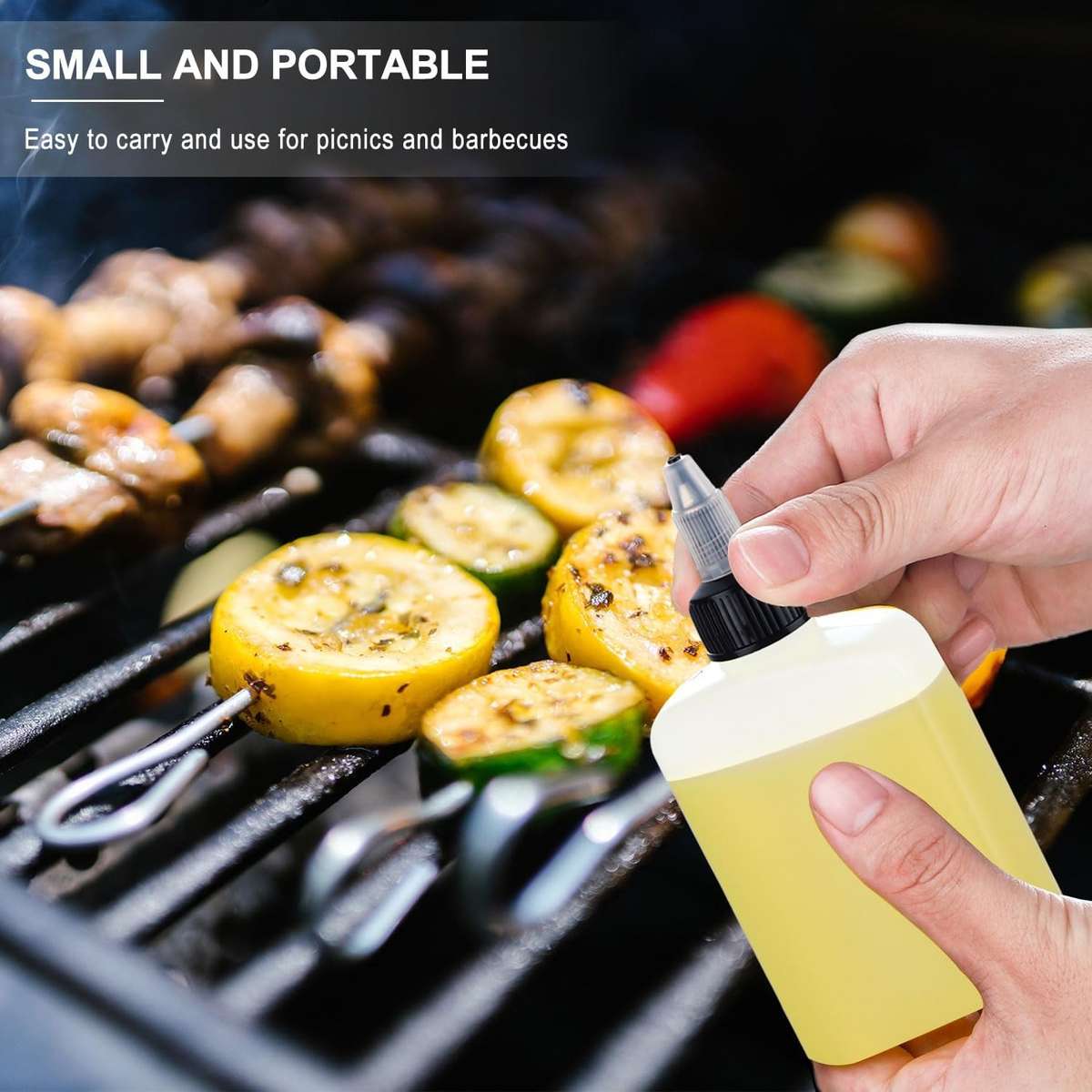 6pcs Premium 2 Leak Proof Mini Squeeze Bottles 4oz Small Liquid Containers Cap