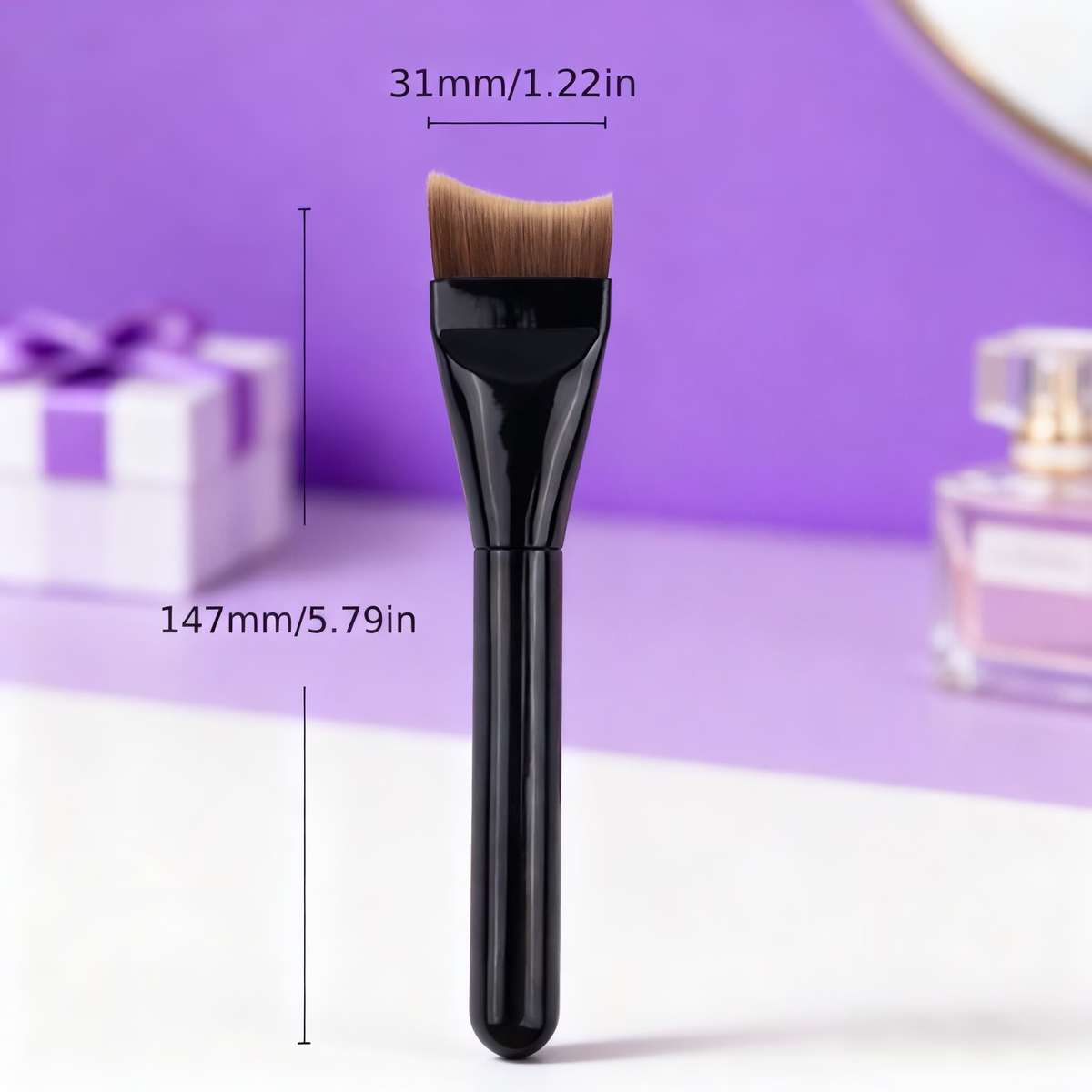Makeup Brush Set Color 4Piece Brush Set 2 Tail Brushes  2 Flat Brushes