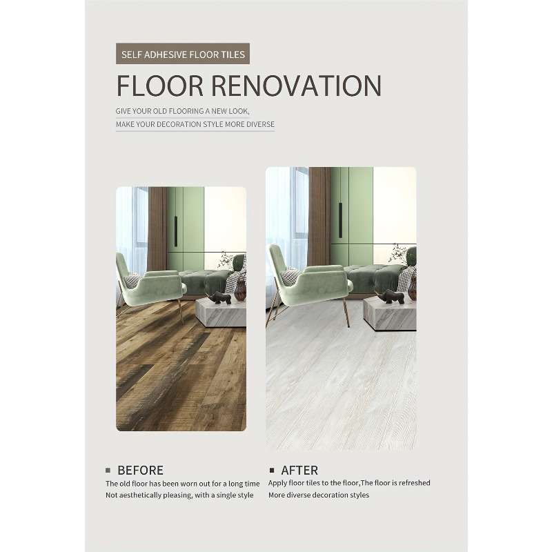 Self Adhesive Floor Stickers 60Cm*300Cm Brown Color