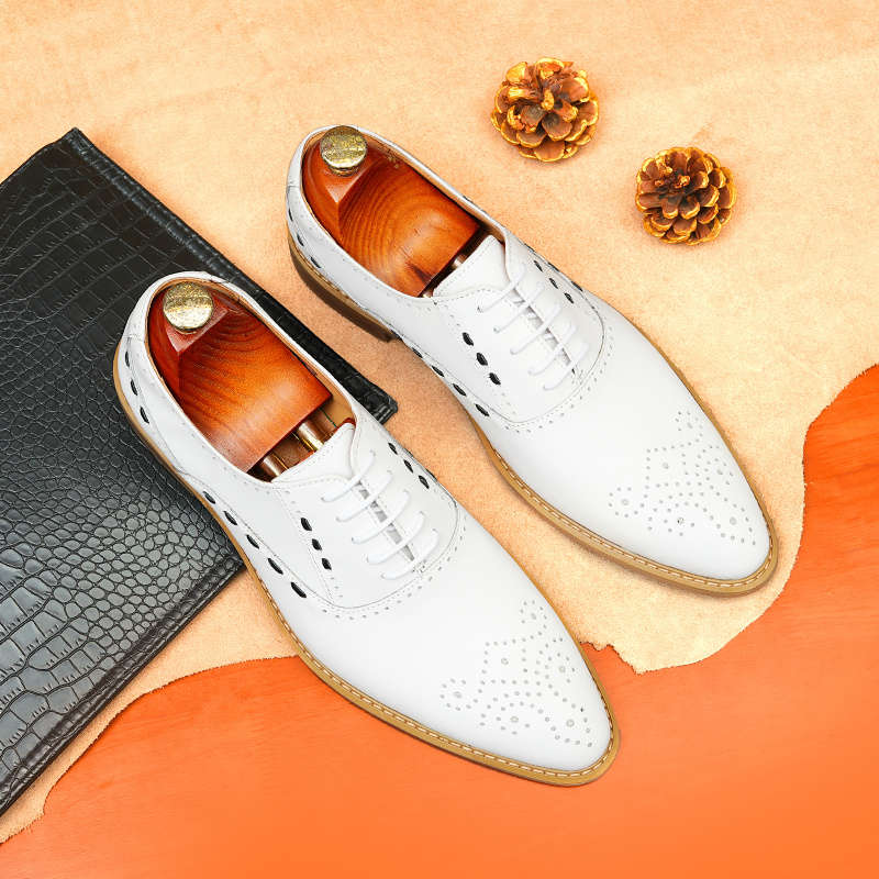 Mens Leather Shoes Color White Sizeuk 8
