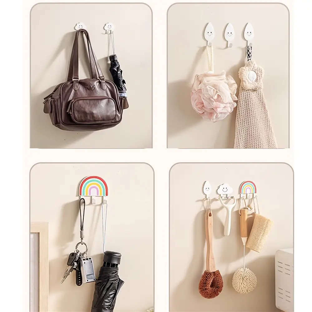 Creative Water Drop Cloud Traceless Coat Hanger Strong Items Rainbow 1pc