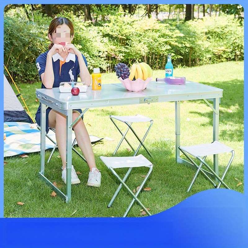 7pcs Durable Camping Table Stool Set Lightweight Portable Stools That Can Also