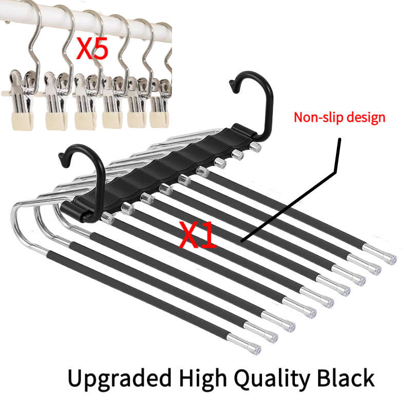 Clothes Rack Upgraded White9LayerAntislip Strip Design 6Pcs