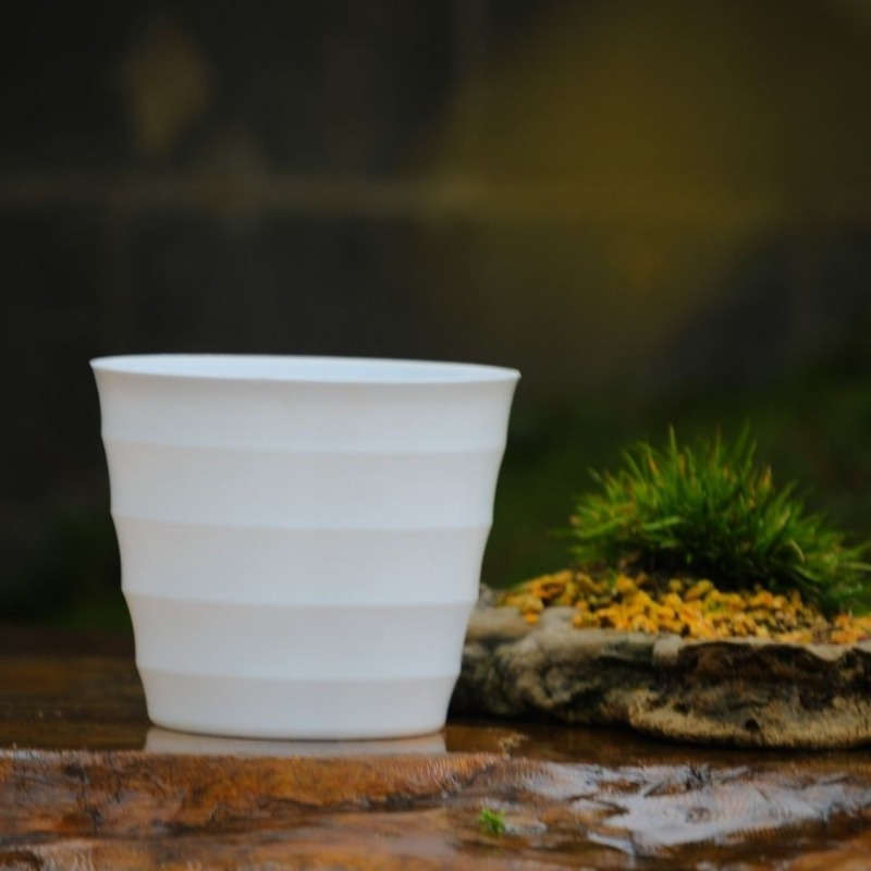 Flowerpot Color 6 Pieces Of White Corrugated Flower Pots