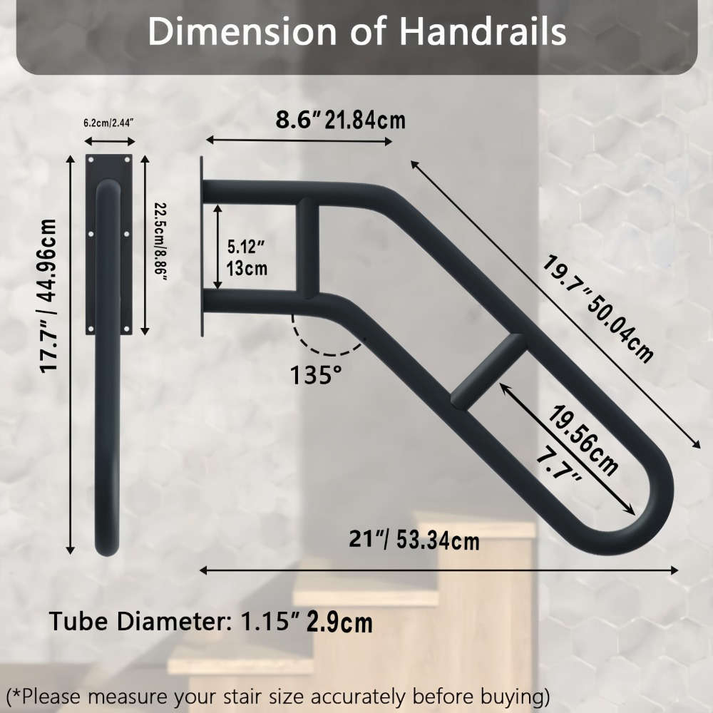 Handrail Size Black2 Packs