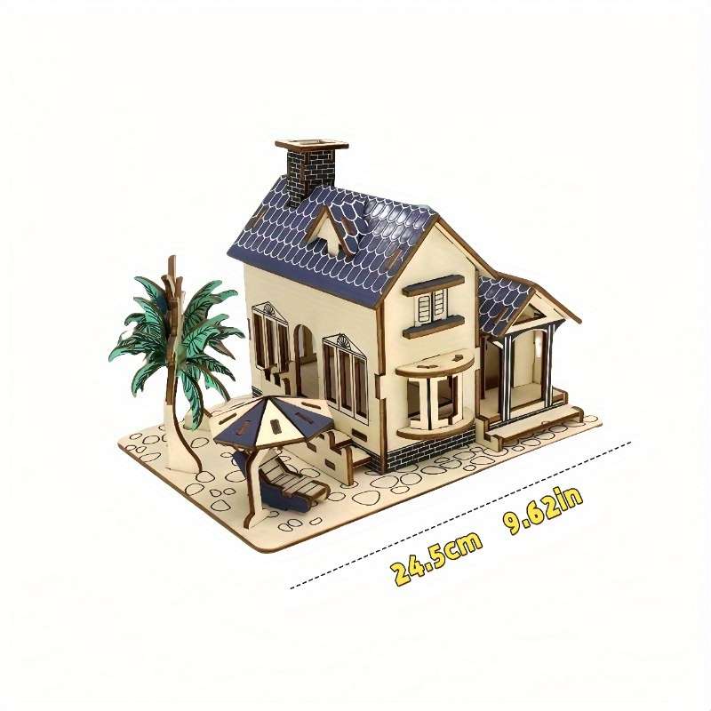 3D Building Model Puzzle Set Style Ocean View Cottage