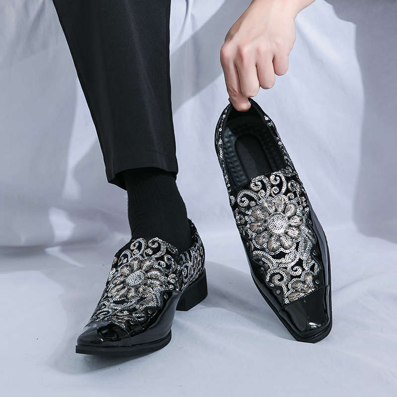 Mens Leather Shoes Color Black And White Color Sizeuk 7