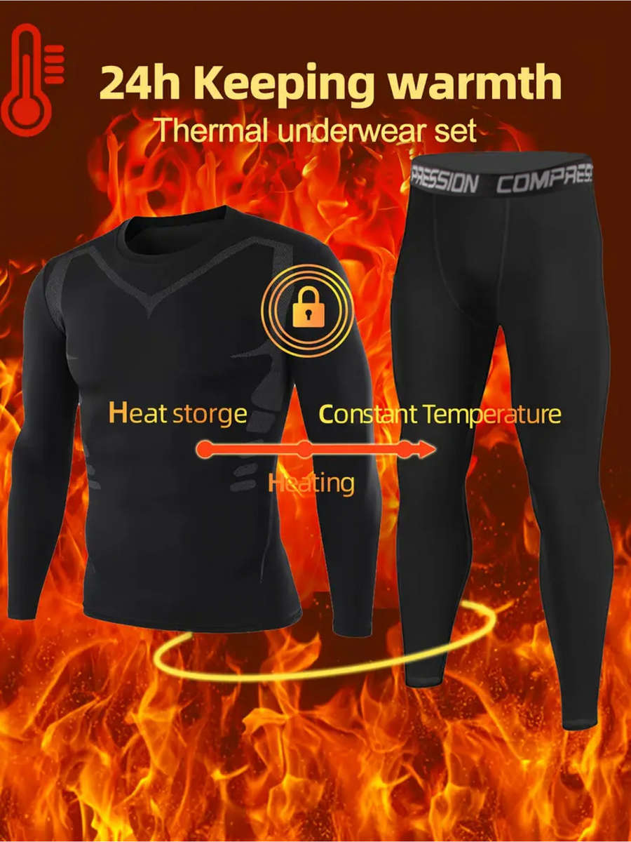 Thermal Underwear Color Black Sizexxl