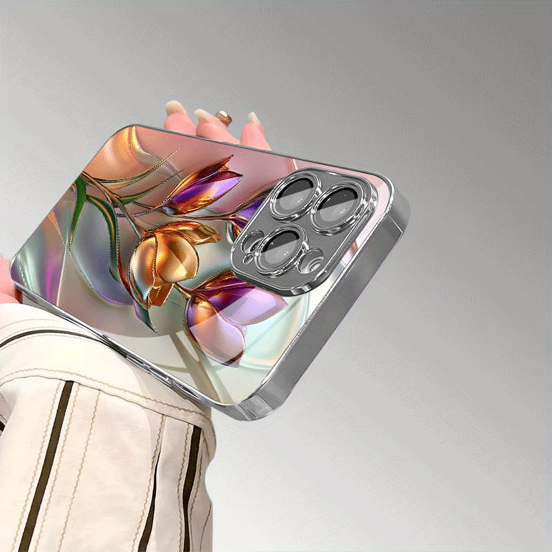 1Pc Mixed Color  For iPhone 8 Tulip Pattern Phone Case