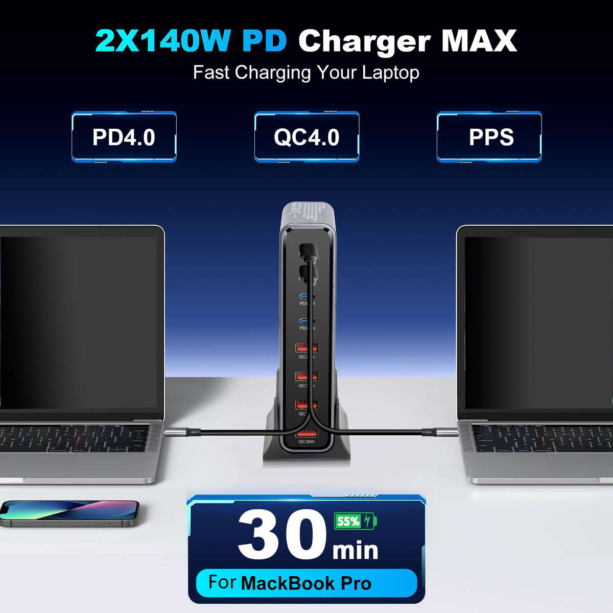 Charger Color Gray Add 100W Cable