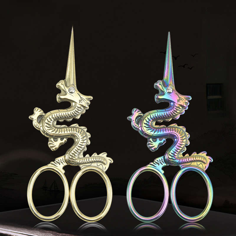 Scissors Color Color Titanium Quantitys Dragon Shaped Scissors  Paper Card Packaging