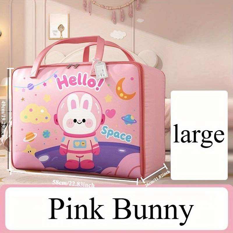Luxury Grand Large Capacity Fabric Storage Bag Reinforced Handles Cute Cartoon D