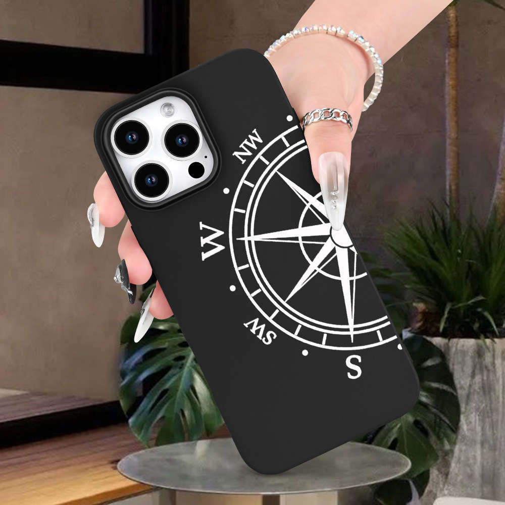 1Pc Black For iPhone XR Guide Pattern Phone Case