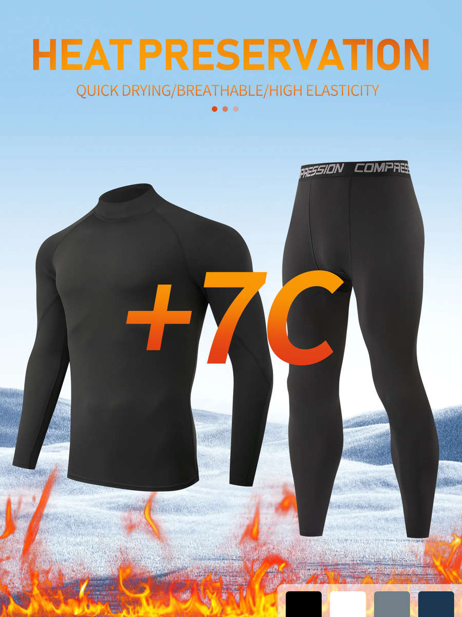 Thermal Underwear Color White Gray Line Sizem