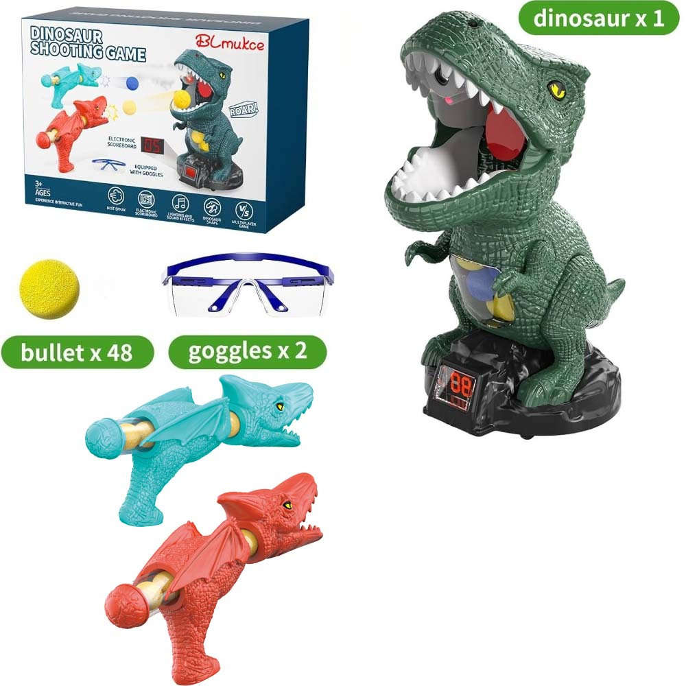 Dinosaur Shooting Toy Goggles Dinosaur Shape Air Pump Launcher Movable Dinosaur