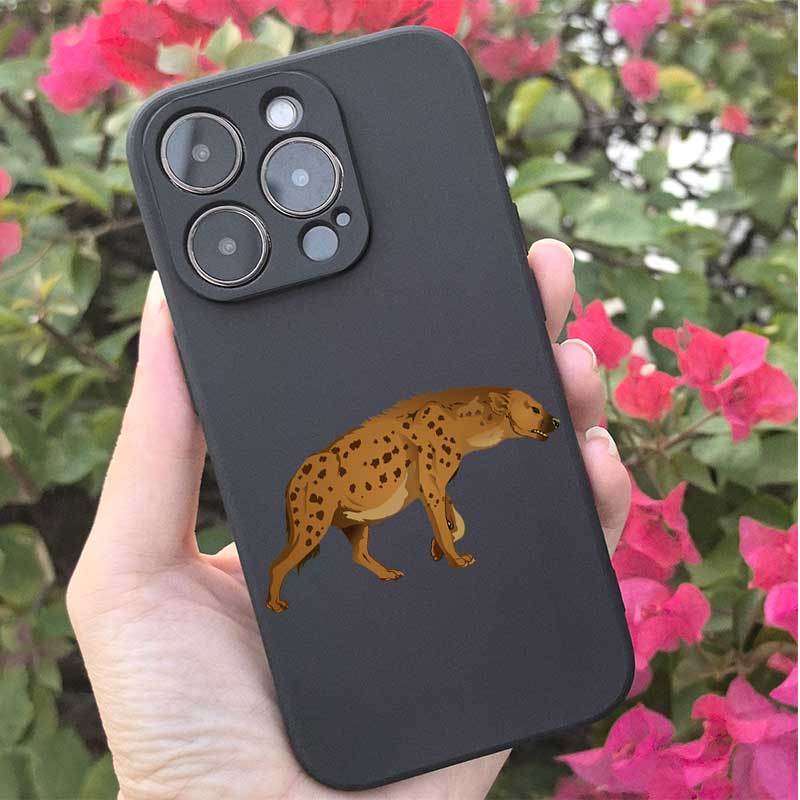 1Pc Black For iPhone 16 Pro Max African Wild Dog Phone Case