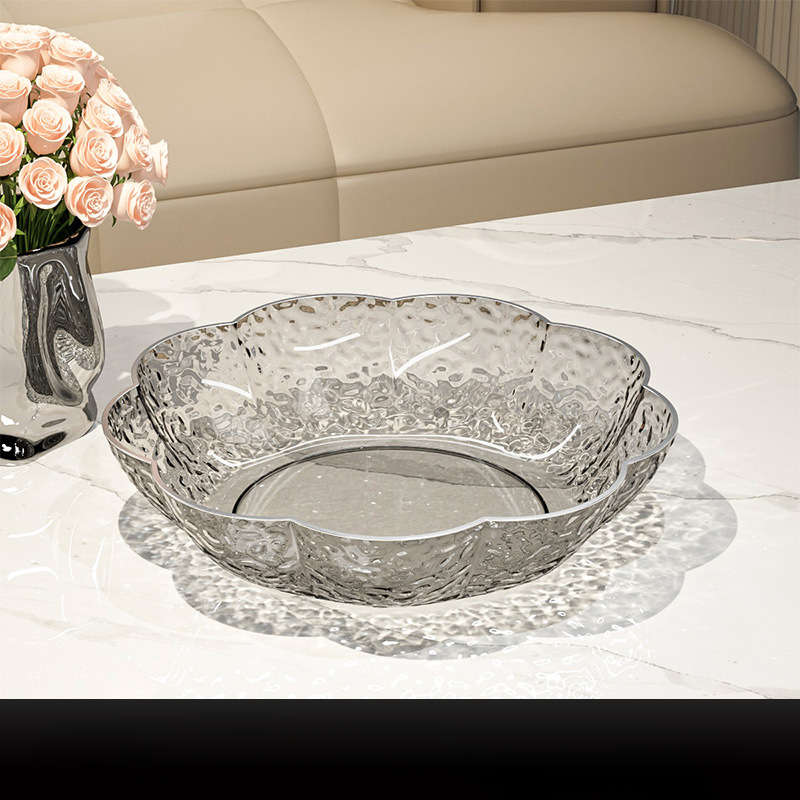 Bowl Color Silvery Edge Transparent Gray