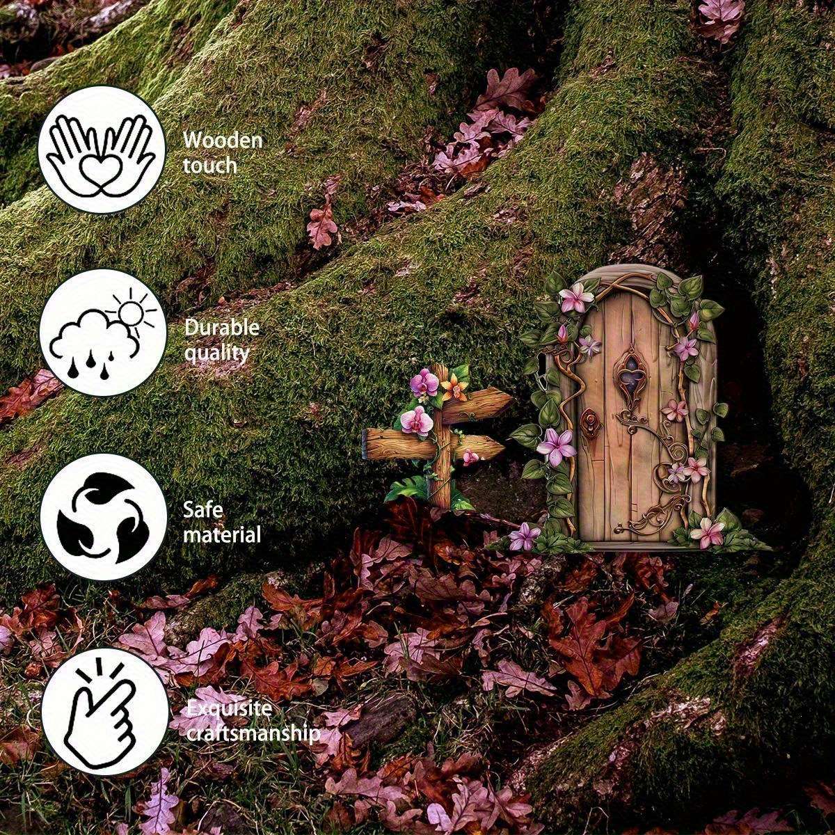 2Pcs Two Fairy Elf Doors Handcrafted Mini