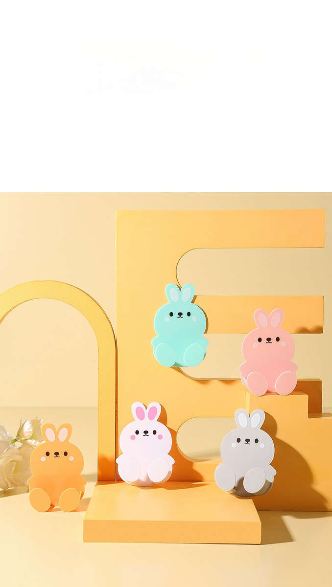 Creative Cartoon Style Adhesive Socket Hanger Electrical color Light grey two pack
