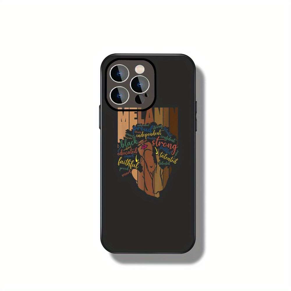 1Pc Black For iPhone 16 Plus Empowered Melanin Phone Case