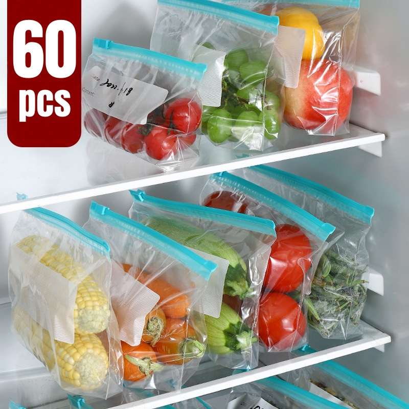 Food Storage Bags Quantity Buckle Type  60Pcs