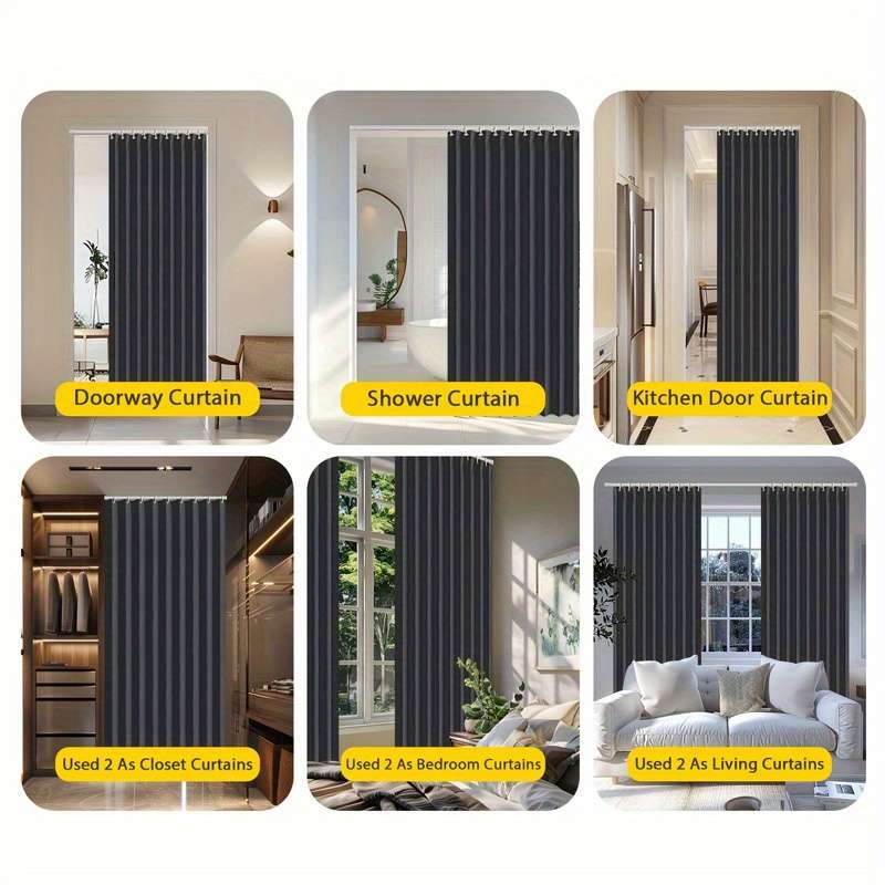 Door Curtain Color Gray Size100X180Cm