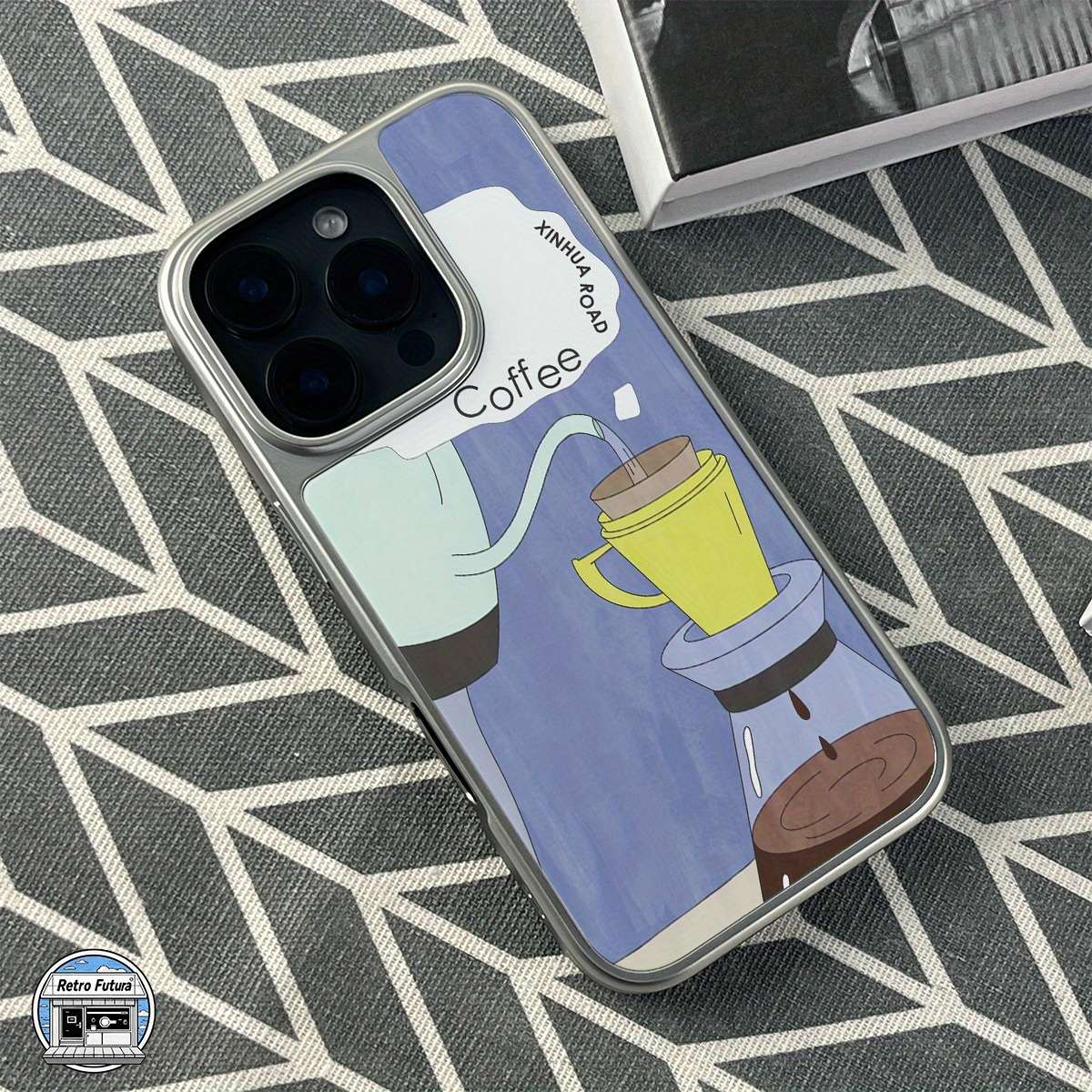1Pc Mixed Color For iPhone 13 Pro Brewing Coffee Design Phone Case
