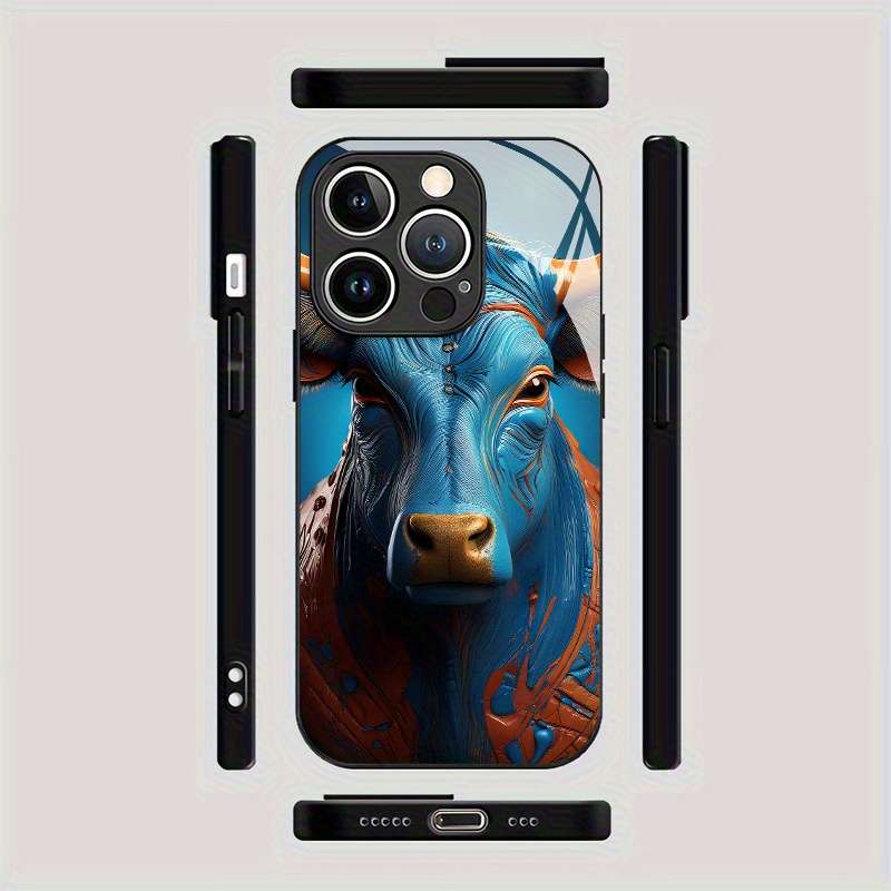 1Pc Mixed Color For iPhone 16e African Tribe Cattle Stoneware Phone Case