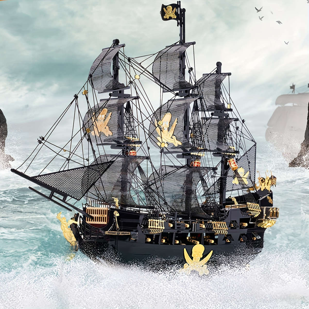 3D Jigsaw Puzzle Model Ship Style Black Pearl Quantity One Box