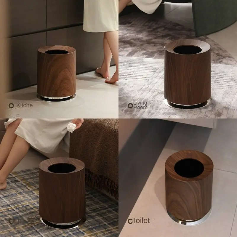 Garbage Can Color Wood Grain 2 Pieces
