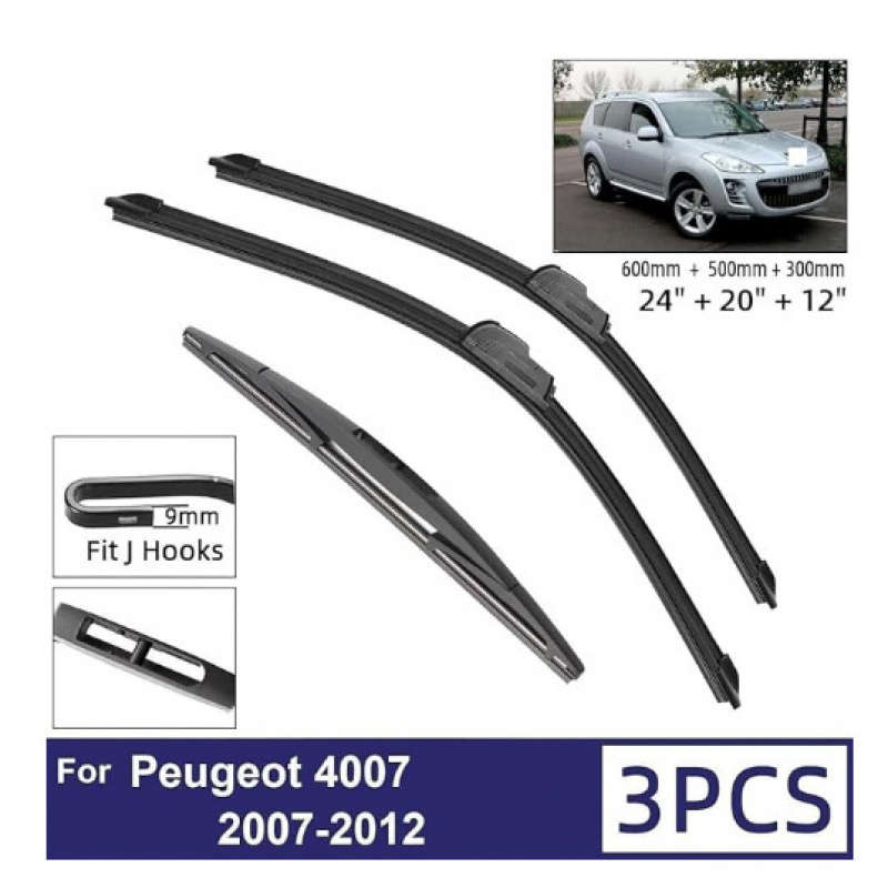 Windshield Wipers Color 3Pcs 2007 2012 24 20 12