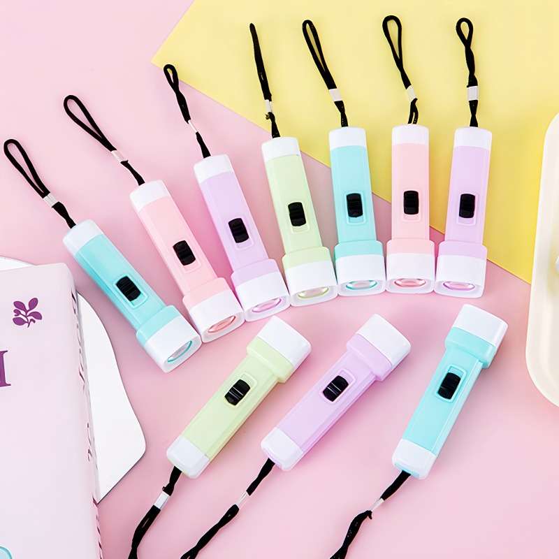 Durable 1Pc Macaron Flashlight Cute Portable Led Torch Professional Reliable