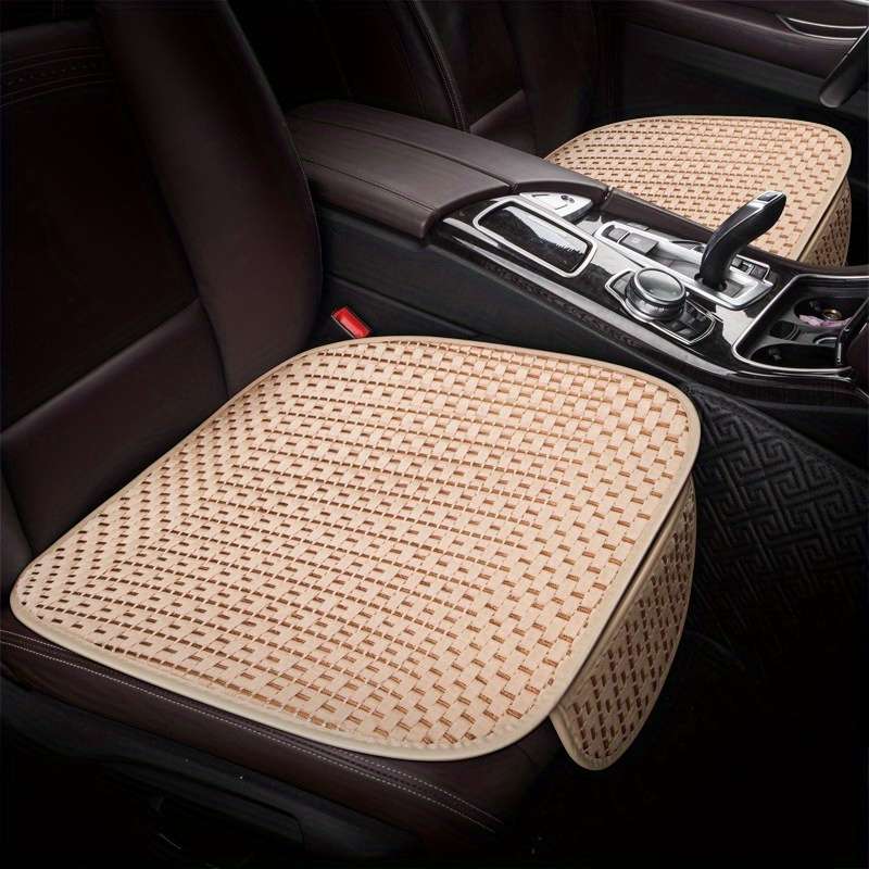 Car Seat Cushion Silver Square Pad 2Pcs
