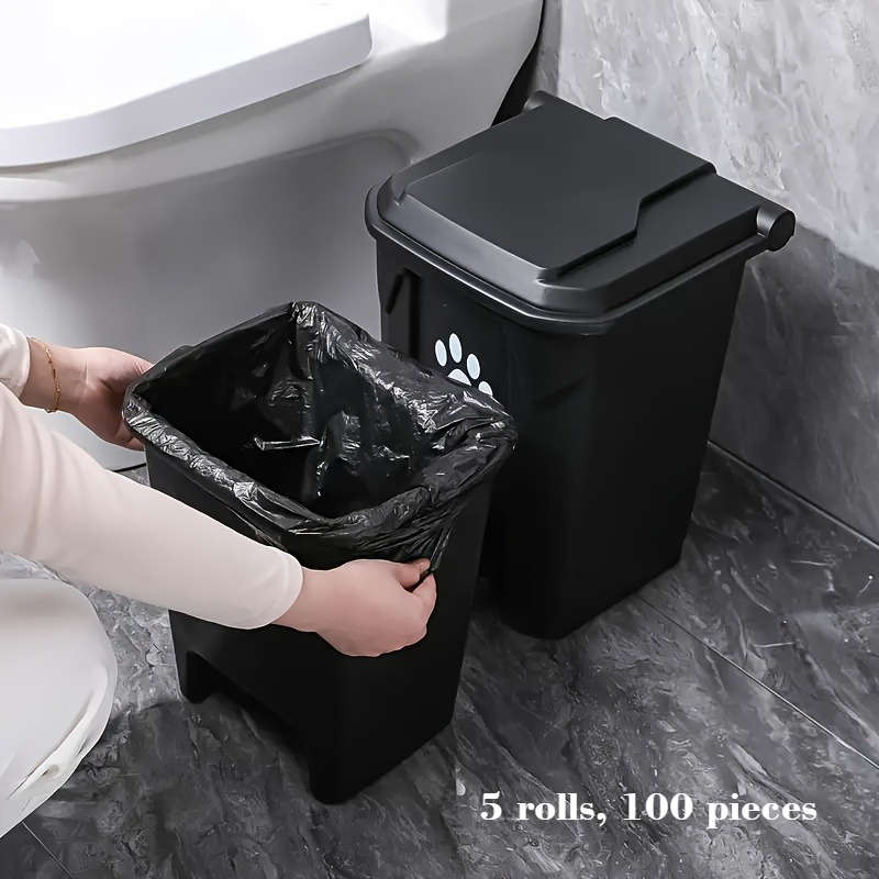 Trash Bag5 Rolls100 Pcs Black