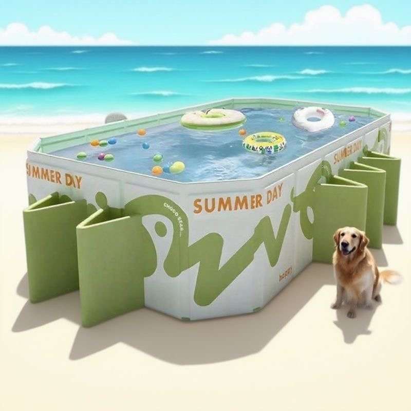 Swimming Pool Model 219.98*135*50Cm Senoxygen Green 003  10 Ocean Balls