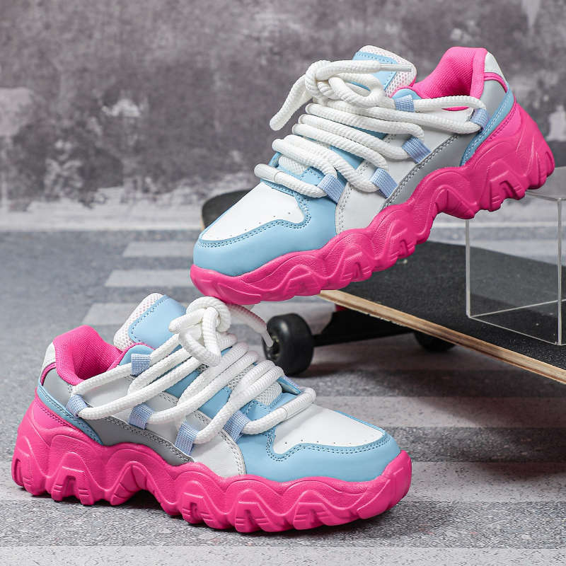 Women S Sneakers Color White Blue And Pink Background Sizeuk 2.5