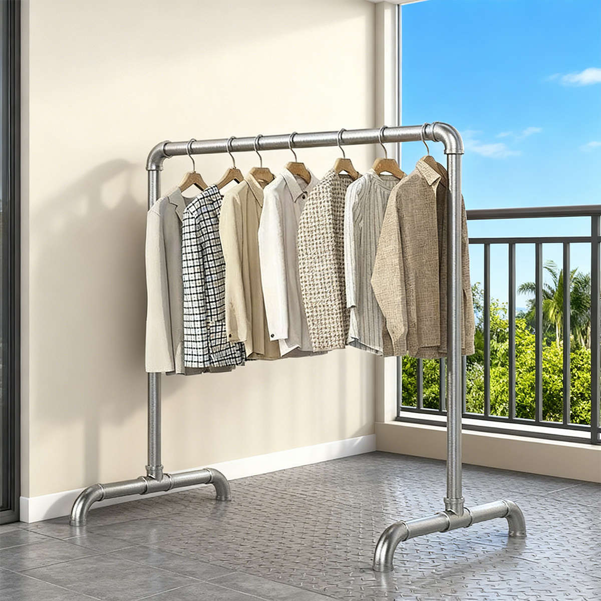 Clothes Rack Metal Coat Hanger Size 1 Meter In Length And 1.2 Meters In Height