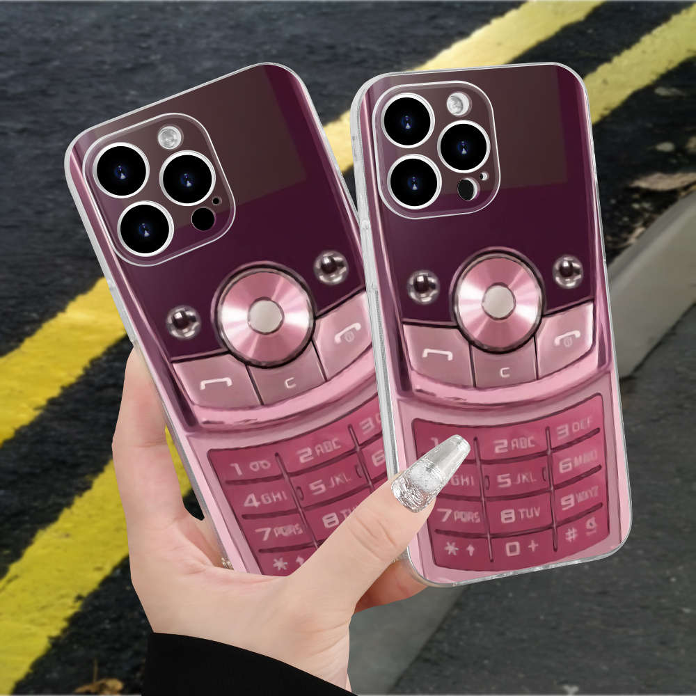 1Pc Transparent For iPhone 11 Pro Max Retro Mobile Phone Phone Case