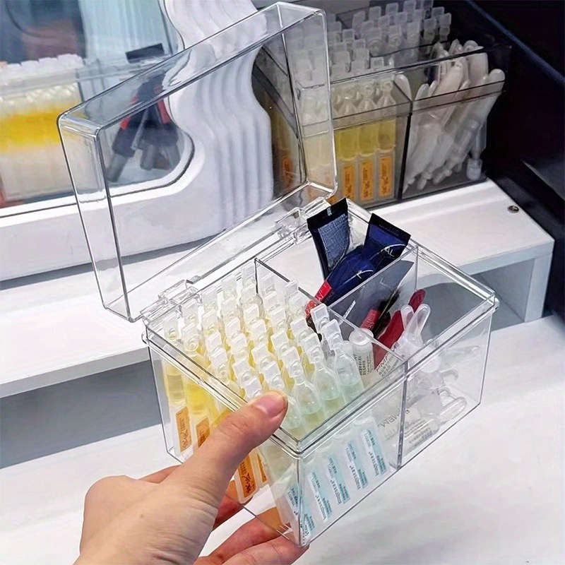 Antibacterial Box 1Pctransparent 3Grid Storage Box