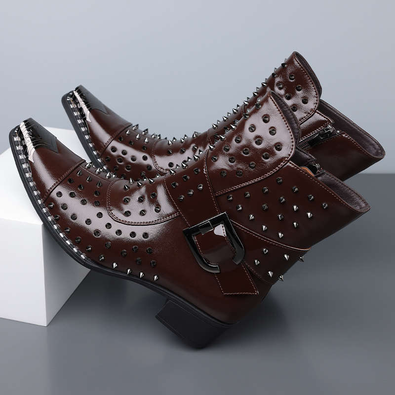 Mens Leather Shoes Color Red Sizeuk 7